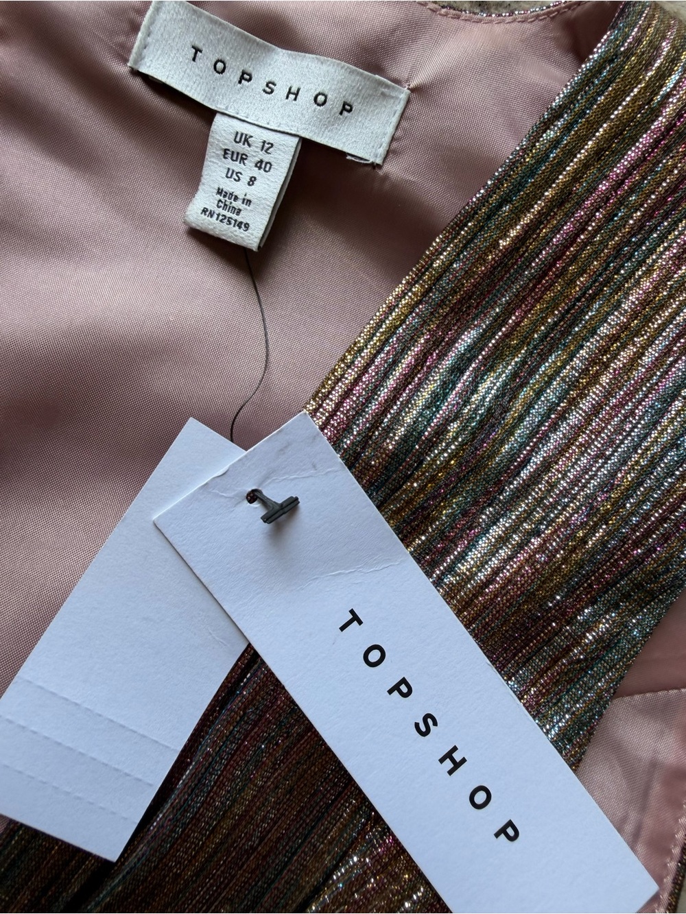 TOPSHOP Women's Pink Metallic Stripe mini dress
Cocktail dress